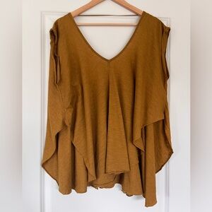 NWOT - We The Free - Free People size XS Solstice oversized Tee - Mustard Yellow